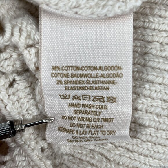 Free People Cream Tunic Open Cable Knit Sweater Sz Small - Picture 4 of 4